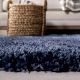 Soft Navy Blue Shaggy Hall Rug